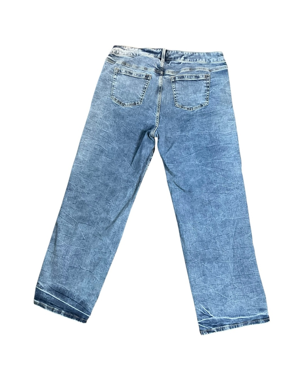 Torrid Perfect Wide Leg Vintage Stretch Distressed Light Blue Straight-Leg Jeans - Picture 5 of 8